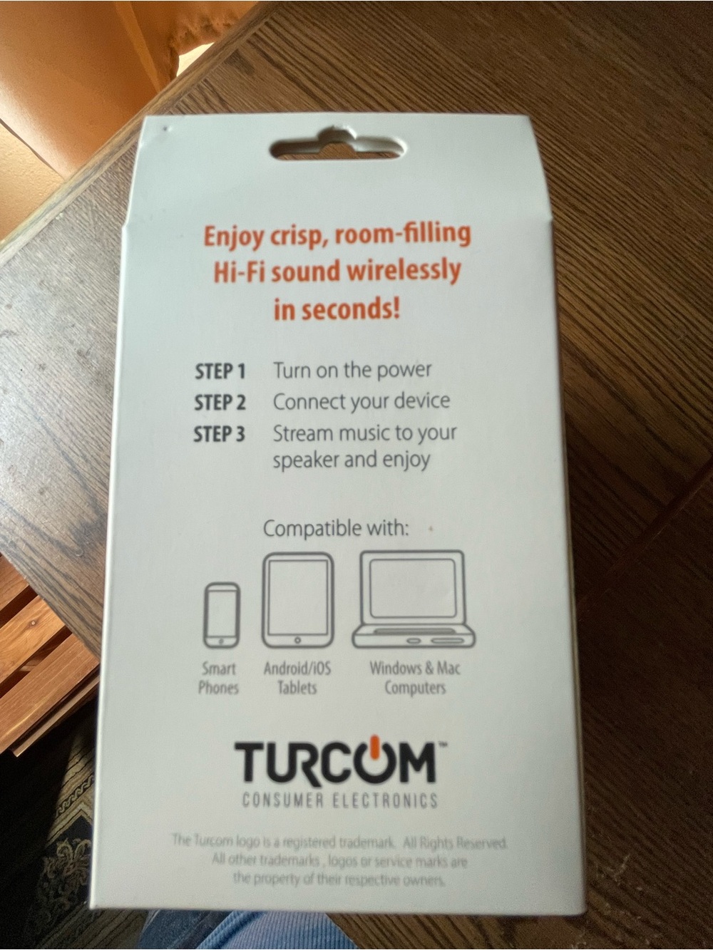 Turcom Wireless Portable Speaker — Black with Blue Trim - Picture 3 of 4
